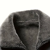 Elegancka Skórzana Kurtka z Fleece'em