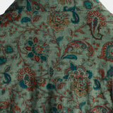 Vintage Koszula Bawełniana z Krótkim Rękawem z Guzikami w Stylu Retro Paisley Zielona dla Mężczyzn z Lat 70