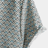 Męska Koszula Bawełniana Casual Vintage Geometryczna z Guzikami na Lato Retro Krótki Rękaw