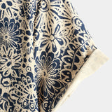 Koszula Vintage z Bawełny z Knapem i Retro Kwiatowym Wzorem Paisley dla Mężczyzn z Krótkim Rękawem