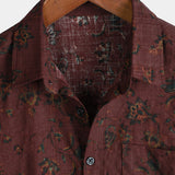Letnia Koszula Bawełniana w Kwiaty Retro Boho dla Mężczyzn