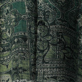 Koszula Męska z Bawełny w Retro Kwiatowy Wzór Paisley, Zielona, Krótki Rękaw