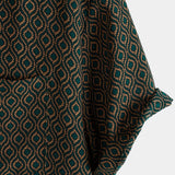 Koszula Retro z Krótkim Rękawem z Bawełny z Guzikami Casual dla Mężczyzn