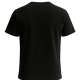 Męska koszulka T-shirt z bawełny – Oddychająca, krótki rękaw, okrągły dekolt – Czarno-skalny