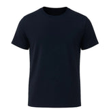 Męska koszulka T-shirt z bawełny – Oddychająca, krótki rękaw, okrągły dekolt – Granatowa