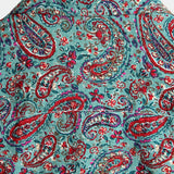 Koszula Vintage z Krótkim Rękawem z Bawełny z Guzikami dla Mężczyzn w Stylu Paisley
