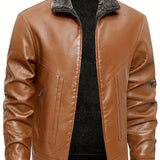Elegancka Skórzana Kurtka z Fleece