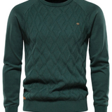 Męski sweter z wzorem w kratę V2