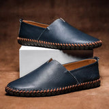 Ręcznie Szyte Skórzane Loafers