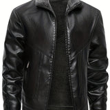Elegancka Skórzana Kurtka z Fleece