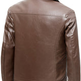 Elegancka Skórzana Kurtka z Fleece'em