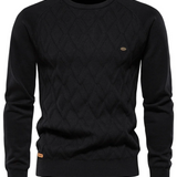 Męski sweter z wzorem w kratę V2