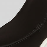 Męskie Zamszowe Mokasyny – Slip-On Chukka Styl, Płaska Podeszwa – Czarny