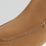 Męskie Skórzane Mokasyny – Slip-On Chukka Styl, Płaska Obcas – Brązowy