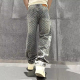 Jeansy z denimu Jacquard
