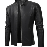 Elegancka Męska Kurtka Skórzana Biker