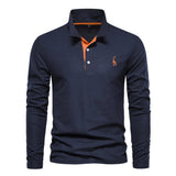 Casual Długi Rękaw Polo Shirt