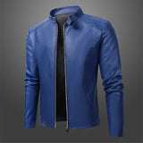 Elegancka Męska Kurtka Skórzana Biker