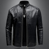 Elegancka Męska Kurtka Skórzana Biker