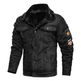 Elegancka Ciepła Kurtka Skórzana z Fleece